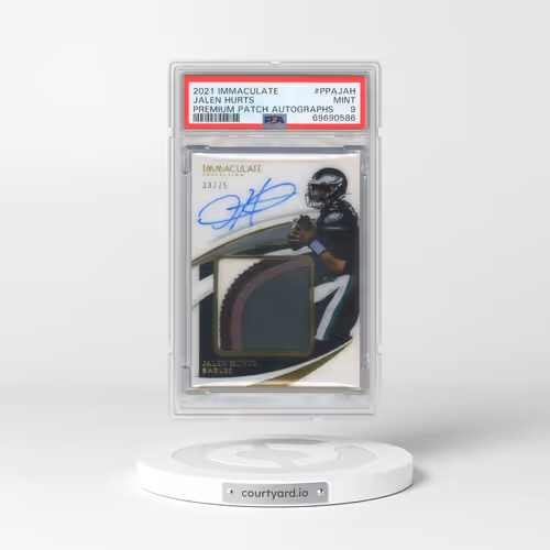 2021 Panini Immaculate Collection Premium Patch Autographs #PPAJAH Jalen Hurts (PSA 9 MINT)