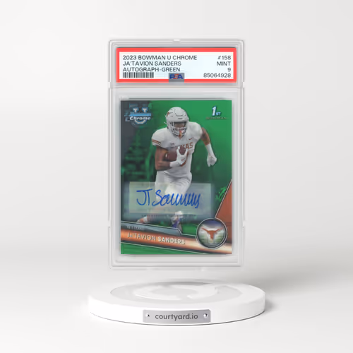 2023 Bowman University Chrome #158 Ja'Tavion Sanders - Autograph Green (PSA 9 MINT)