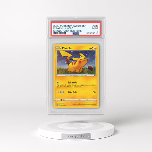 2020 Pokémon Swsh Black Star Promo #039 Pikachu - Holo Single Pack Blisters (PSA 9 MINT)