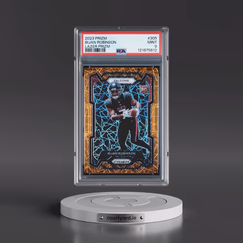 2023 Panini Prizm #305 Bijan Robinson - Lazer Prizm (PSA 9 MINT)