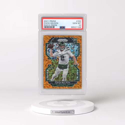 2021 Panini Prizm #332 Zach Wilson - Disco Prizm (PSA 10 GEM MINT)