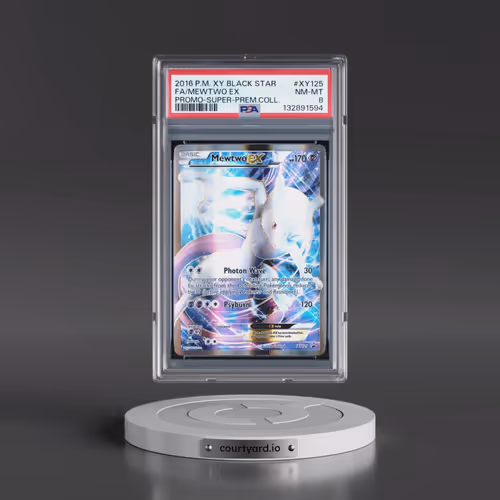 2016 Pokémon XY Black Star Promo #XY125 Mewtwo EX - Holo Full Art Super-Premium Collection (PSA 8 NM
