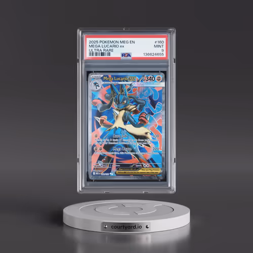 2025 Pokémon Meg EN-Mega Evolution #160 Mega Lucario EX - Holo Ultra Rare (PSA 9 MINT)