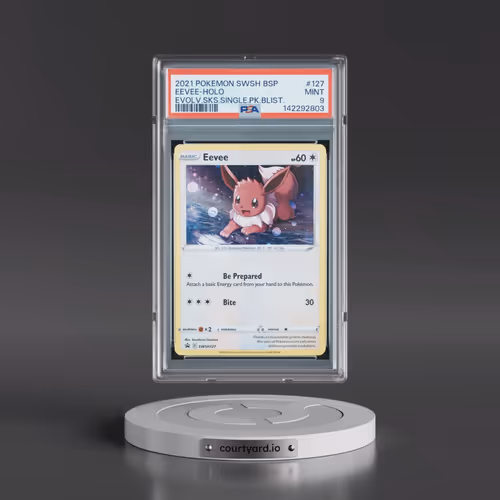 2021 Pokémon Swsh Black Star Promo #127 Eevee - Holo Evolving Skies Single Pack Blisters (PSA 9 MINT