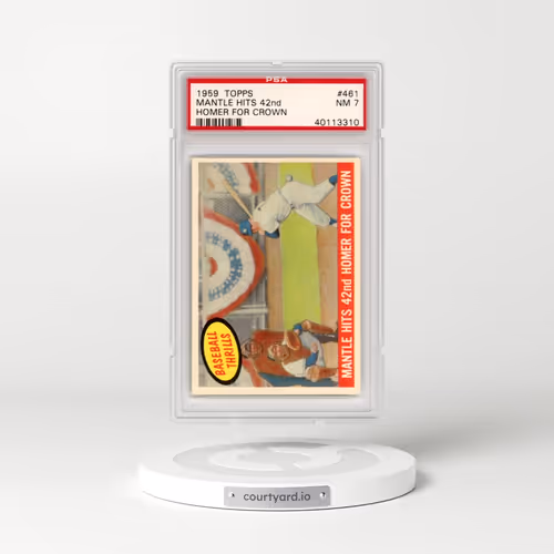 1959 Topps #461 Mantle Hits 42nd - Homer for Crown (PSA 7 NM)