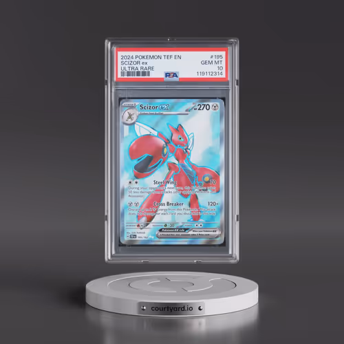 2024 Pokémon Tef EN-Temporal Forces #195 Scizor EX - Holo Ultra Rare (PSA 10 GEM MINT)