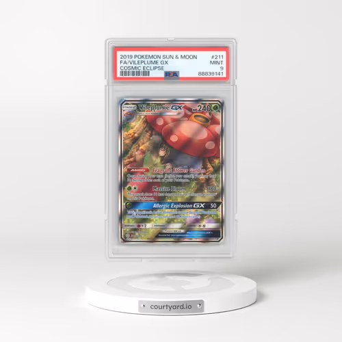 2019 Cosmic Eclipse #211 Vileplume GX - Ultra Rare Holo (PSA 9 MINT)