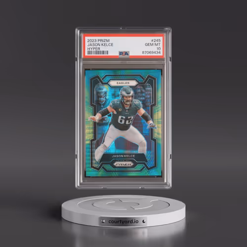 2023 Panini Prizm #245 Jason Kelce - Hyper Prizm (PSA 10 GEM MINT)