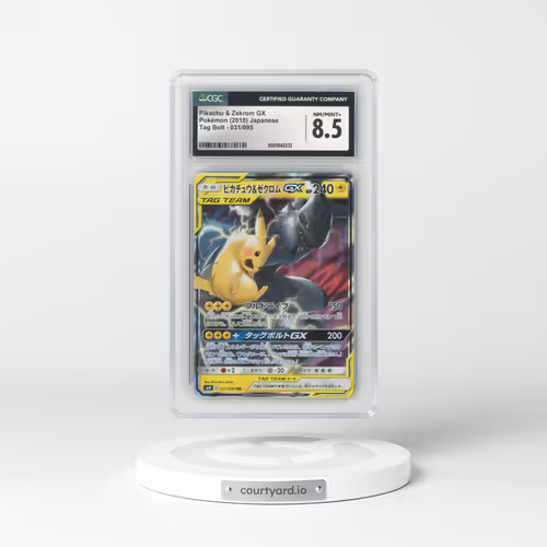 2018 Pokémon Sun & Moon Tag Bolt #031 Pikachu & Zekrom GX - Holo (CGC 8.5 NM-MT+)