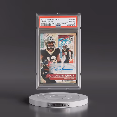 2022 Panini Donruss Optic Rookie Gridiron Kings #RGK8 Chris Olave - Autograph (PSA 10 GEM MINT)