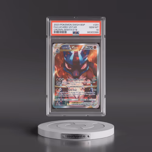 2023 Pokémon Swsh Black Star Promo #291 Lucario Vstar - Full Art Crown Zenith Elite Trainer Box (PSA