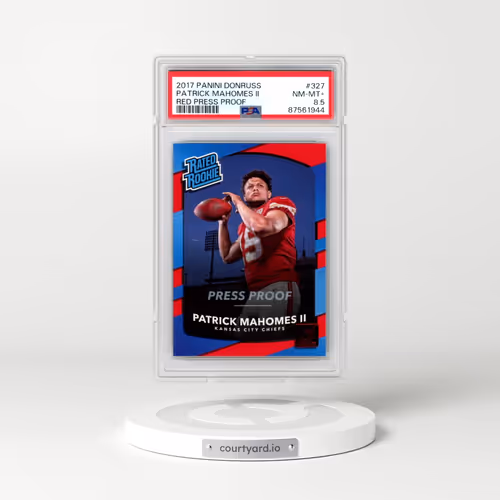 2017 Panini Donruss #327 Patrick Mahomes II - Red Press Proof (PSA 8.5 NM-MT+)