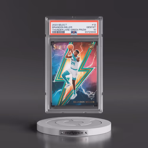 2023 Panini Select Thunder Lane #12 Brandon Miller - Green Prizm (PSA 10 GEM MINT)