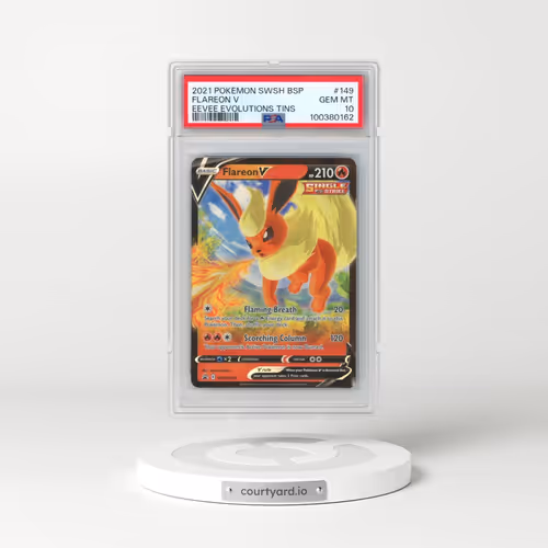 2021 Pokémon Swsh Black Star Promo #149 Flareon V - Holo Eevee Evolutions Tins (PSA 10 GEM MINT)