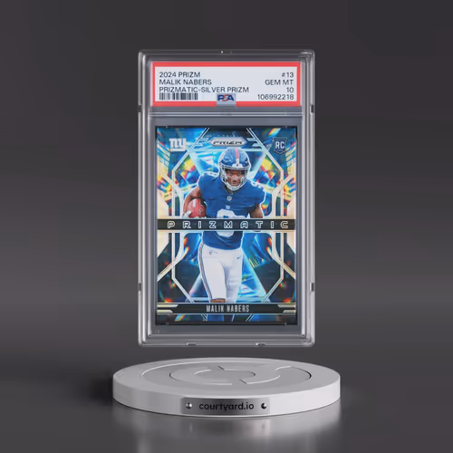 2024 Panini Prizm Prizmatic #13 Malik Nabers - Silver Prizm (PSA 10 GEM MINT)