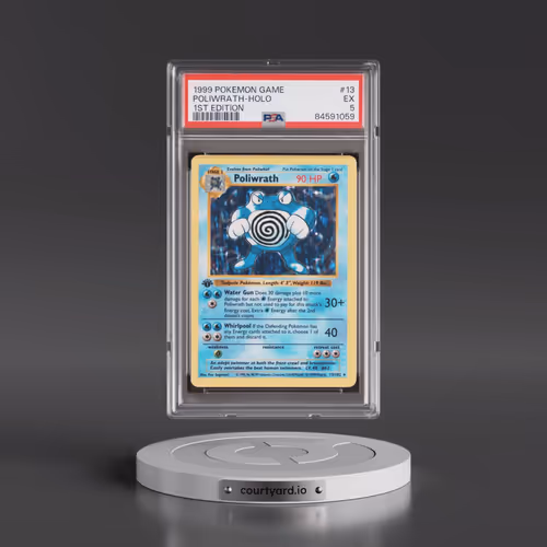 1999 Pokémon Game #13 Poliwrath - 1st Edition Holo (PSA 5 EX)