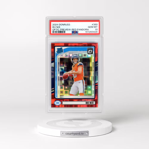 2024 Panini Donruss #369 Bo Nix - Optic Preview-Red Pandora (PSA 10 GEM MINT)