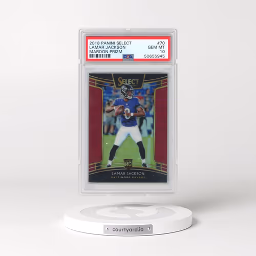 2018 Panini Select #70 Lamar Jackson - Maroon Prizm (PSA 10 GEM MINT)