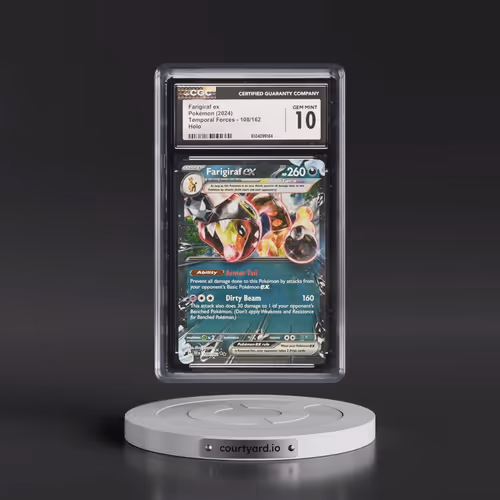 2024 Pokémon Tef EN-Temporal Forces #108 Farigiraf EX - Holo (CGC 10 GEM MINT)