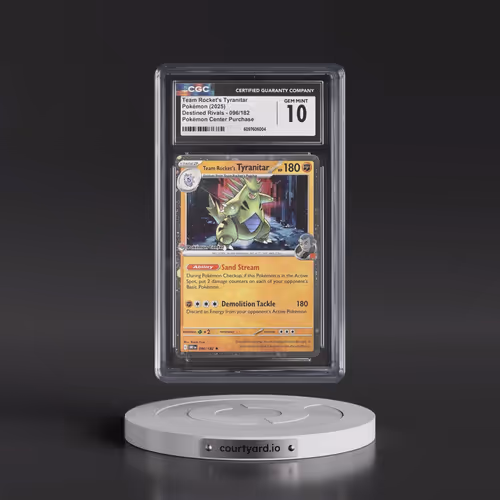 2025 Destined Rivals - DRI EN #096/182 Team Rocket's Tyranitar - Pokémon Center Purchase (Cosmos Hol