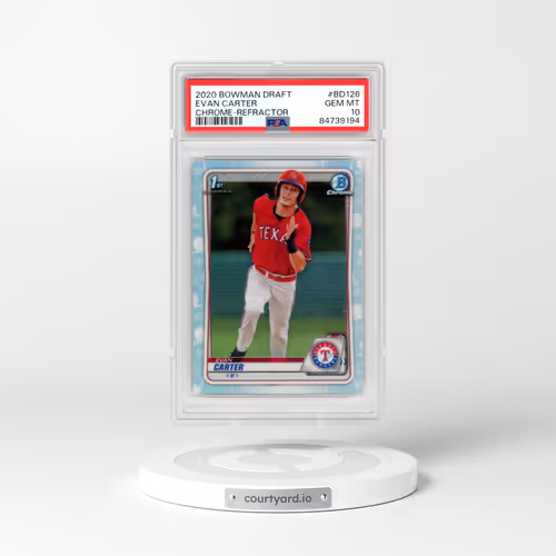 2020 Bowman Draft #BD126 Evan Carter - Chrome-Refractor (PSA 10 GEM MINT)