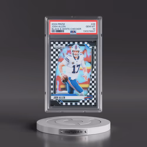 2024 Panini Prizm #28 Josh Allen - Black & White Checker (PSA 10 GEM MINT)