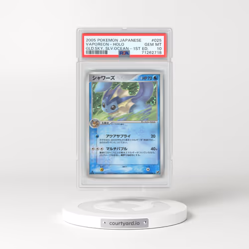 2005 Pokémon Golden Sky, Silvery Ocean #025 Vaporeon - 1st Edition Holo (PSA 10 GEM MINT)