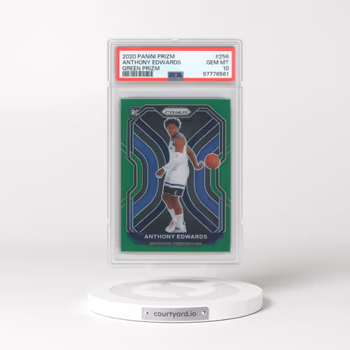 2020 Panini Prizm #258 Anthony Edwards - Green Prizm (PSA 10 GEM MINT)