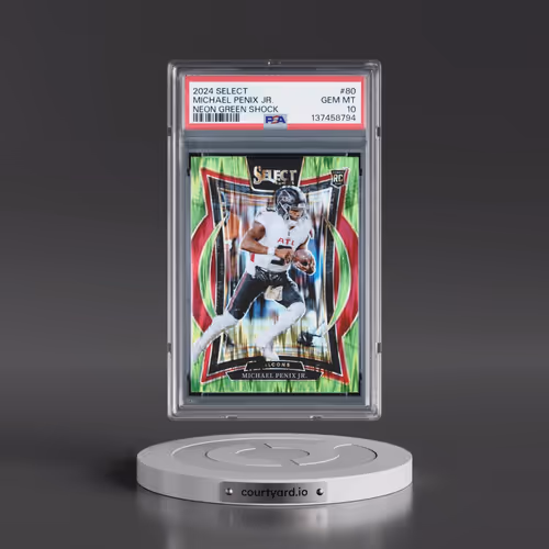 2024 Panini Select #80 Michael Penix Jr. - Neon Green Shock (PSA 10 GEM MINT)