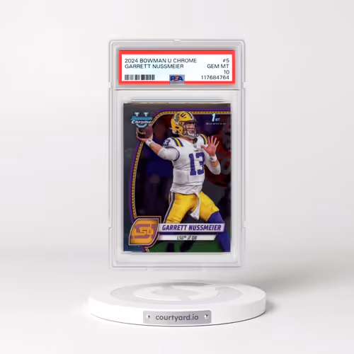 2024 Bowman University Chrome #5 Garrett Nussmeier (PSA 10 GEM MINT)