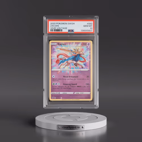 2020 Pokémon Sword & Shield Vivid Voltage #082 Zacian (PSA 10 GEM MINT)