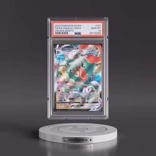 2023 Pokémon Sword and Shield Crown Zenith #101 Rayquaza Vmax - Full Art (PSA 10 GEM MINT)