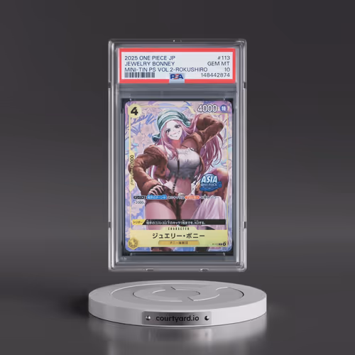 2025 One Piece Japanese Mini-Tin Pack Set Vol.2 #113 Jewelry Bonney - Koushi Rokushiro (PSA 10 GEM M