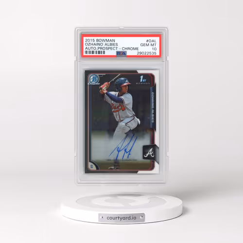 2015 Bowman Prospect Autograph #OAL Ozhaino Albies - Chrome (PSA 10 GEM MINT)