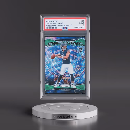 2024 Panini Prizm Fireworks #25 Caleb Williams - Green Wave (PSA 9 MINT)