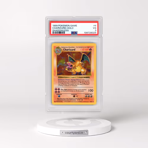 1999 Pokémon Game #4 Charizard - Holo Shadowless (PSA 3 VG)