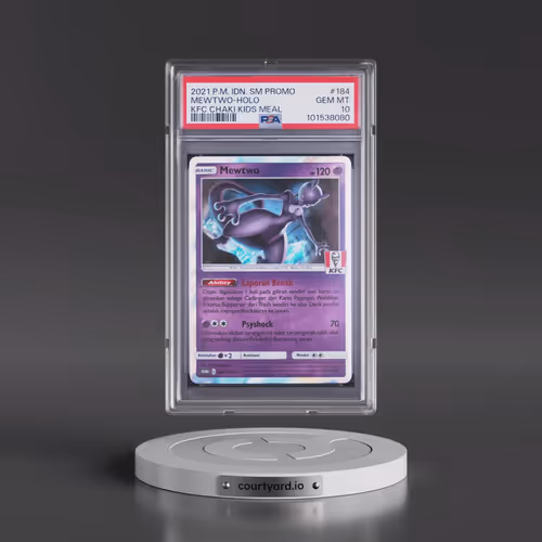 2021 Pokémon SM Promo #184 Mewtwo - Holo Kfc Chaki Kids Meal (PSA 10 GEM MINT)