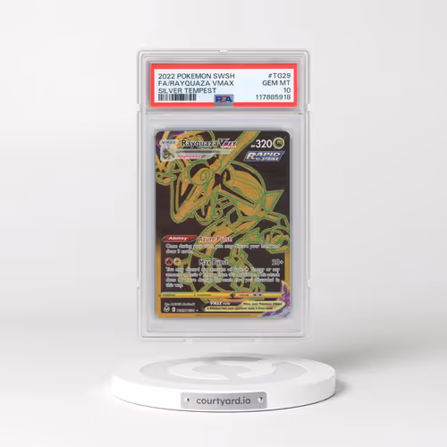 2022 Pokémon Sword & Shield Silver Tempest #TG29 Rayquaza Vmax - Full Art (PSA 10 GEM MINT)