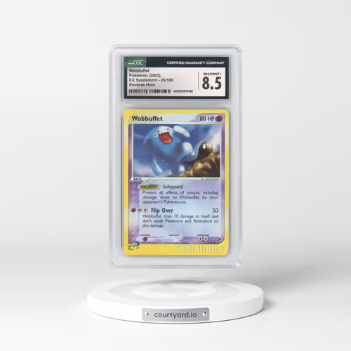 2003 EX Sandstorm (2003 Copyright, w/ "e" Symbol) #26/100 Wobbuffet - Reverse Holo (CGC 8.5 NM-MT+)