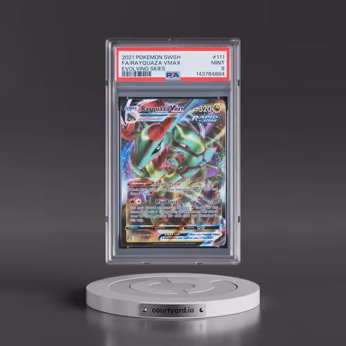 2021 Pokémon Sword & Shield Evolving Skies #111 Rayquaza Vmax - Full Art (PSA 9 MINT)