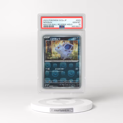 2023 Pokémon Card 151 #029 Nidoran ♀ - Reverse Holo Master Ball (PSA 10 GEM MINT)