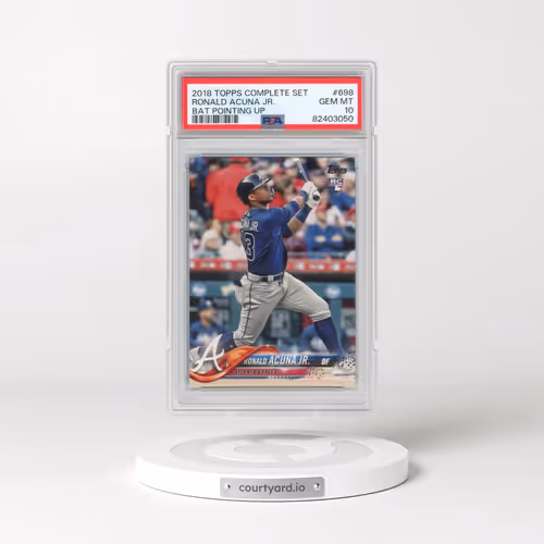 2018 Topps Complete Set #698 Ronald Acuna Jr. - Bat Pointing Up (PSA 10 GEM MINT)