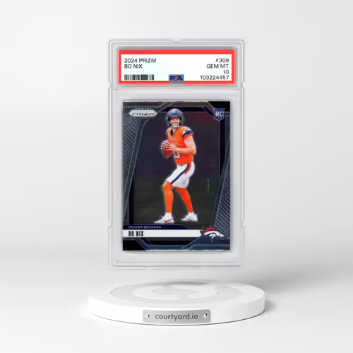 2024 Panini Prizm #309 Bo Nix (PSA 10 GEM MINT)