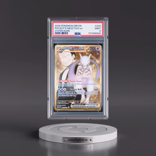 2025 Pokémon Dri EN-Destined Rivals #240 Team Rocket's Mewtwo EX - Holo Hyper Rare (PSA 9 MINT)