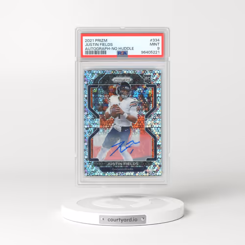 2021 Panini Prizm #334 Justin Fields - Autograph-No Huddle (PSA 9 MINT)