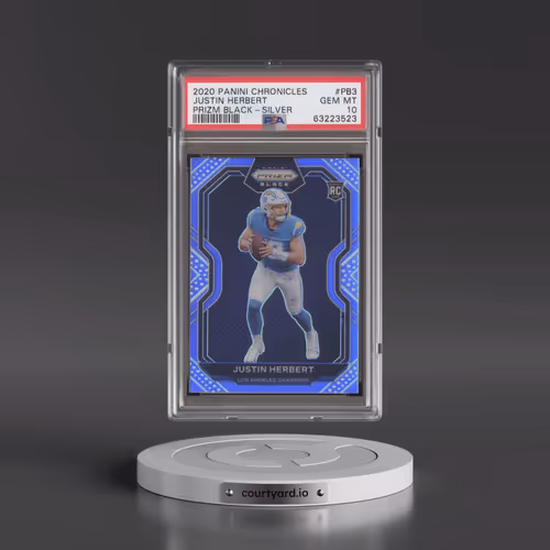 2020 Panini Chronicles Prizm Black #PB3 Justin Herbert - Silver (PSA 10 GEM MINT)