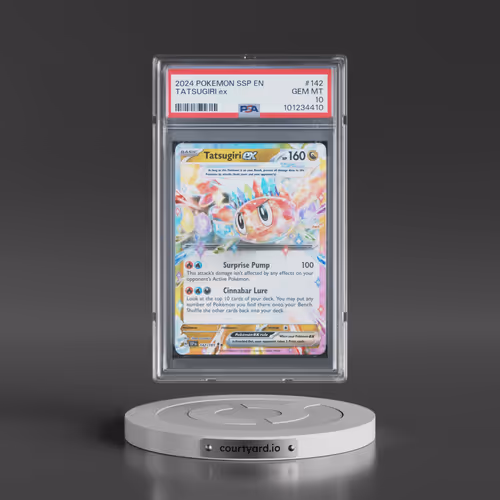 2024 Pokémon Ssp EN-Surging Sparks #142 Tatsugiri EX - Holo (PSA 10 GEM MINT)