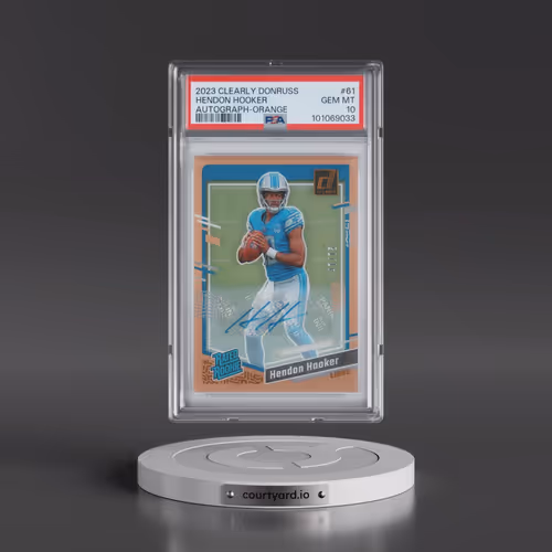 2023 Panini Clearly Donruss #61 Hendon Hooker - Autograph-Orange (PSA 10 GEM MINT)