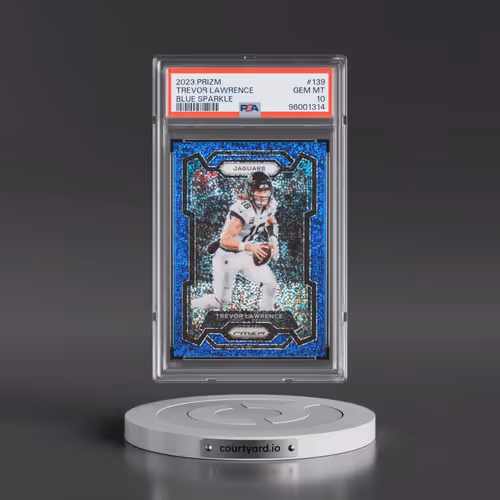 2023 Panini Prizm #139 Trevor Lawrence - Blue Sparkle (PSA 10 GEM MINT)