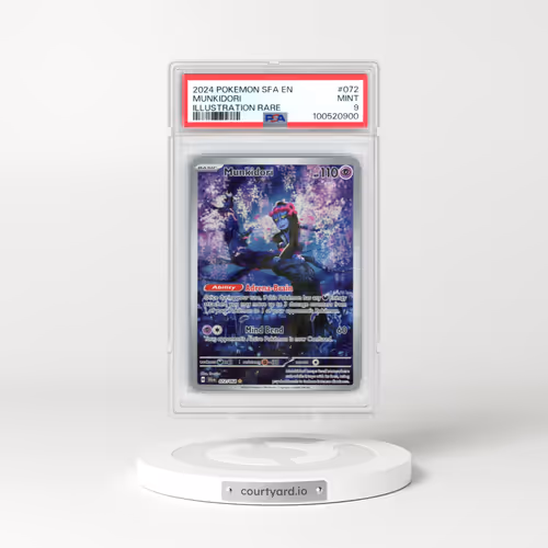 2024 Pokémon Sfa EN-Shrouded Fable #072 Munkidori - Illustration Rare (PSA 9 MINT)